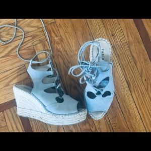 Fabiolas Shoes - Fabiolas gray suede wedge espadrille gladiator 39 Fabiolas Shoes - Fabiolas gray suede wedge espadrille gladiator 39
